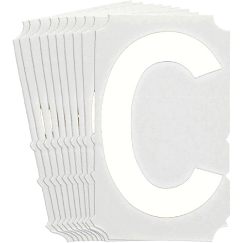 Quick-Align&reg; Individual Gothic Number and Letter Labels, C, 4" H, White - Brady 5170P-C
