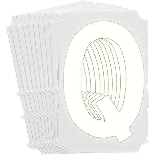 &eacute;tiquettes de lettres & chiffres gothiques individuels Quick-Align, Q, 4" h, Blanc - Brady 5170P-Q