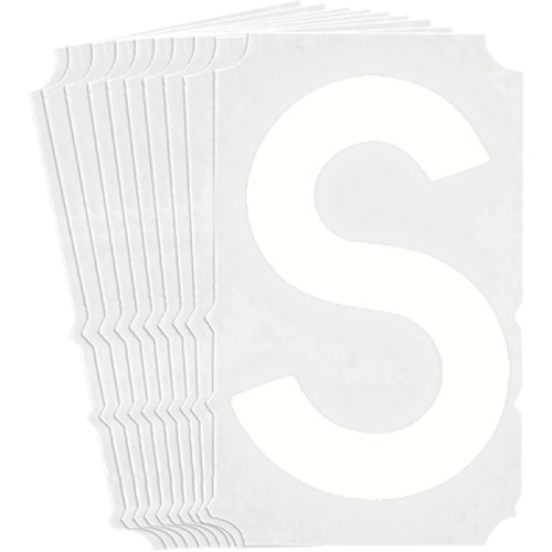 Quick-Align&reg; Individual Gothic Number & Letter Labels, S, 4" H, White - Brady 5170P-S