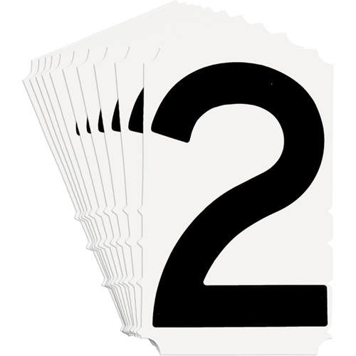 Quick-Align&reg; Individual Gothic Number and Letter Labels, 2, 6" H, Black - Brady 5180P-2