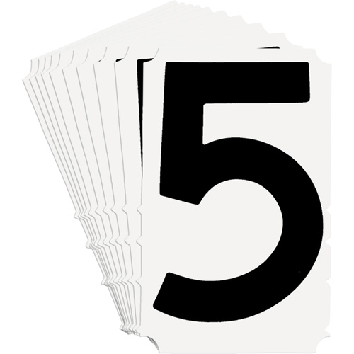 Quick-Align&reg; Individual Gothic Number and Letter Labels, 5, 6" H, Black - Brady 5180P-5