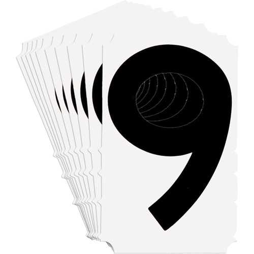 Quick-Align&reg; Individual Gothic Number and Letter Labels, 9, 6" H, Black - Brady 5180P-9