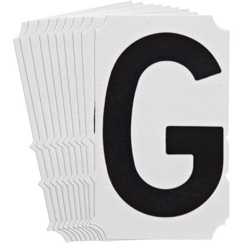 Quick-Align&reg; Individual Gothic Number and Letter Labels, G, 6" H, Black - Brady 5180P-G