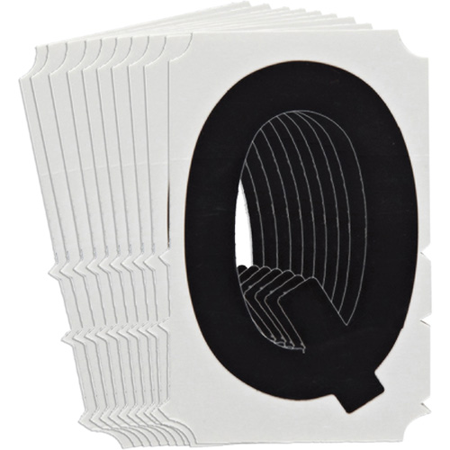 Quick-Align&reg; Individual Gothic Number & Letter Labels, Q, 6" H, Black - Brady 5180P-Q