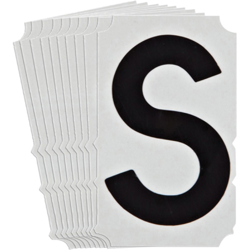 Quick-Align&reg; Individual Gothic Number & Letter Labels, S, 6" H, Black - Brady 5180P-S