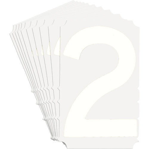 Quick-Align&reg; Individual Gothic Number and Letter Labels, 2, 6" H, White - Brady 5210P-2