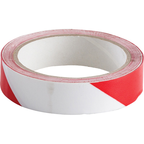 Ruban de marquage, 1" x 54', Vinyle, Rouge et blanc - Brady 55294