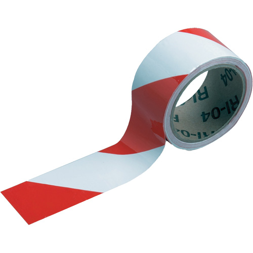 Ruban de marquage, 2" x 54', Vinyle, Rouge et blanc - Brady 55296