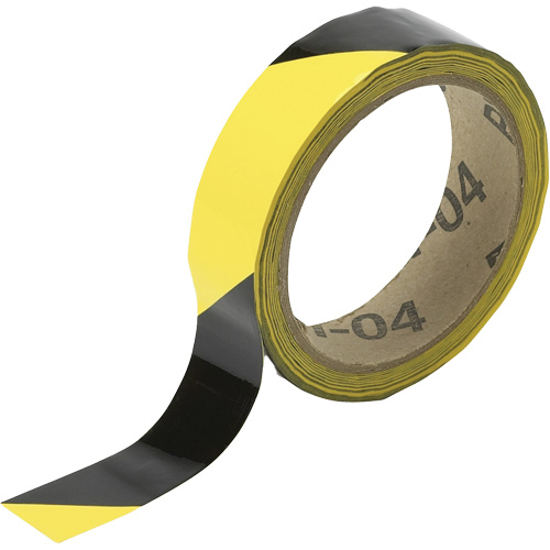 Marking Tape, 1" x 54', Vinyl, Black and Yellow - Brady 55300