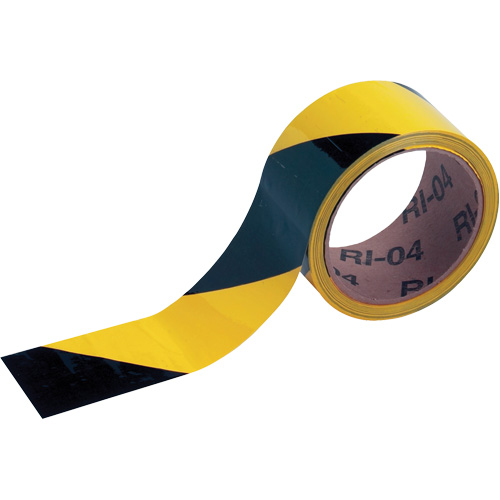 Ruban de marquage, 2" x 54', Vinyle, Noir et jaune - Brady 55302
