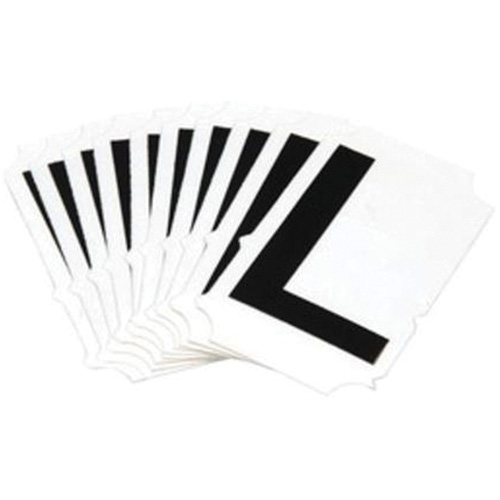 Reflective Individual Number and Letter Labels, I, 1" H, Black on Silver - Brady 5900-I