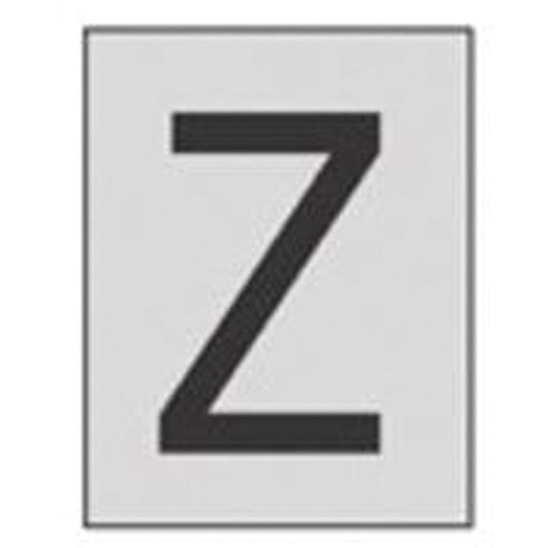 &eacute;tiquettes de lettres & chiffres r&eacute;fl&eacute;chissants individuels, Z, 1" h, Noir sur argent - Brady 5900-Z