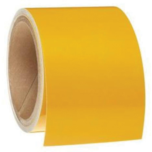 Reflective Marking Tape, 3" x 15', Acrylic, Yellow - Brady 78988