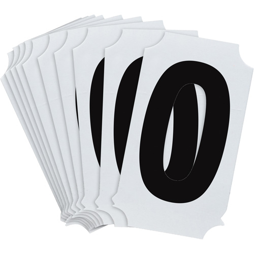Quick-Align&reg; Individual Number and Letter Labels, 0, 2" H, Black - Brady 8210P-0