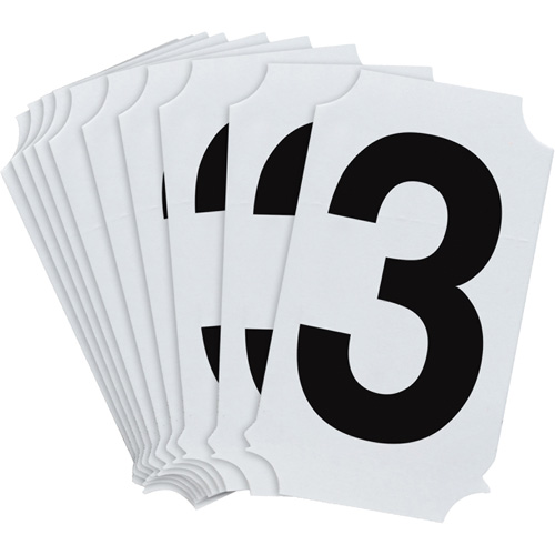 &eacute;tiquettes de lettres et chiffres individuels Quick-Align, 3, 2" h, Noir - Brady 8210P-3