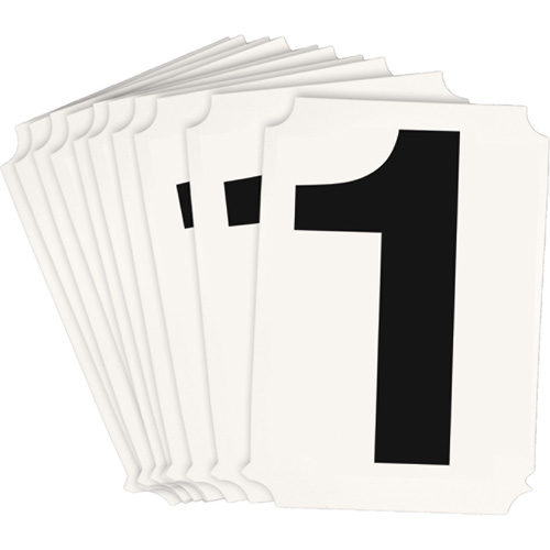 &eacute;tiquettes de lettres et chiffres individuels Quick-Align, 1, 3" h, Noir - Brady 8215P-1