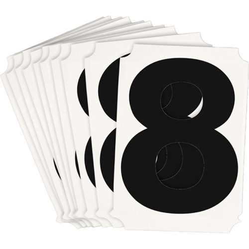 &eacute;tiquettes de lettres et chiffres individuels Quick-Align, 8, 3" h, Noir - Brady 8215P-8