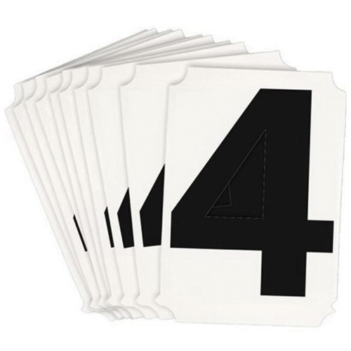 Quick-Align&reg; Individual Number and Letter Labels, 4, 4" H, Black - Brady 8220P-4