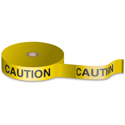 Rubans de signalisation biod&eacute;gradables, Anglais, 3" la x 150' lo, 1,5 mil, Noir sur jaune - Brady 91092