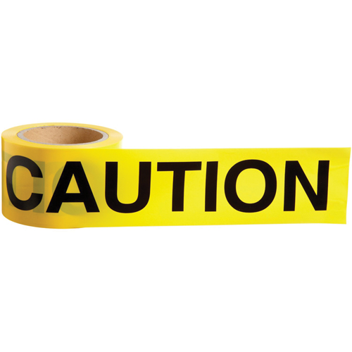 Ruban de barricade, Anglais, 3" la x 200' lo, 3,5 mils, Noir sur jaune - Brady 91212