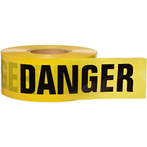 Ruban pour barricade, Bilingue, 3" la x 200' lo, 3 mils, Noir sur jaune - Brady 91213