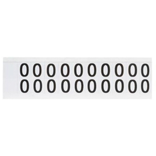 Individual Number and Letter Labels, 0, 5/8" H, Black on White - Brady 9712-0