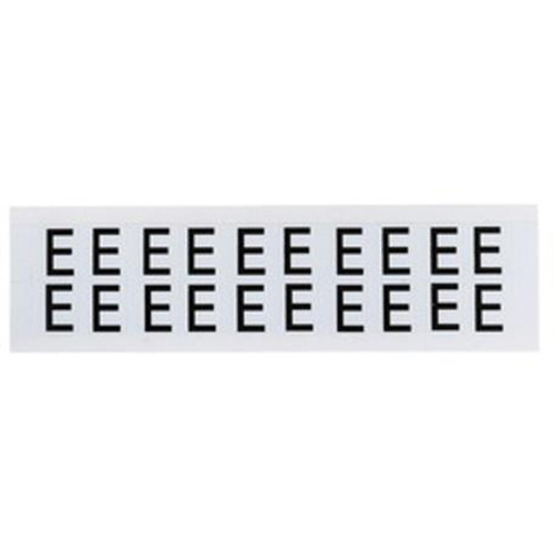 Individual Number and Letter Labels, E, 5/8" H, Black on White - Brady 9712-E