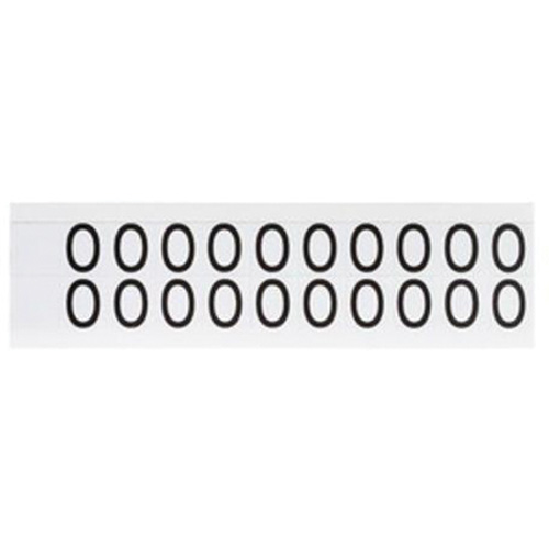 Repositionable Individual Number & Letter Labels, O, 5/8" H, Black on White - Brady 9712-O