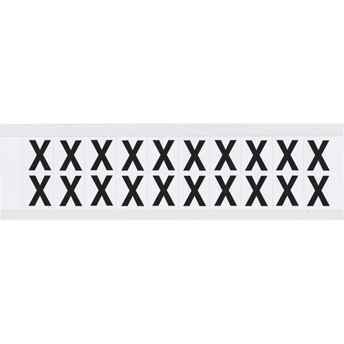 Individual Number & Letter Labels, X, 5/8" H, Black on White - Brady 9712-X