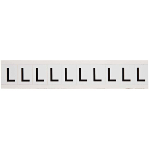 Individual Number and Letter Labels, L, 1" H, Black on White - Brady 9713-L
