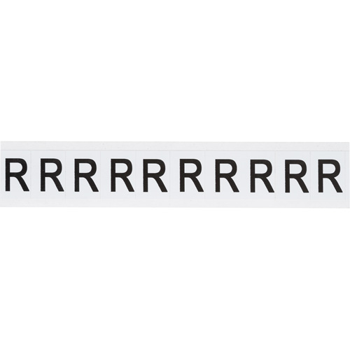 Individual Number & Letter Labels, R, 1" H, Black on White - Brady 9713-R