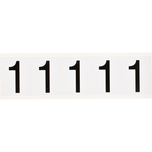 Individual Number and Letter Labels, 1, 2" H, Black on White - Brady 9714-1