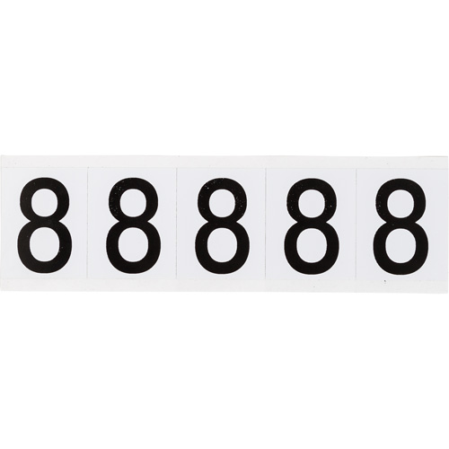 Individual Number and Letter Labels, 8, 2" H, Black on White - Brady 9714-8