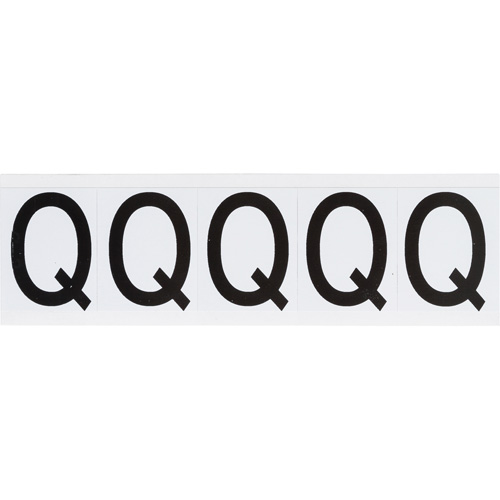 Individual Number & Letter Labels, Q, 2" H, Black on White - Brady 9714-Q