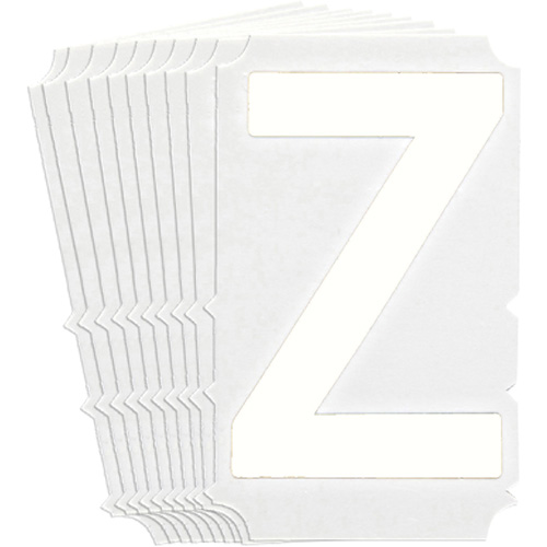 Quick-Align&reg; Individual Gothic Number & Letter Labels, Z, 4" H, White - Brady 5170P-Z
