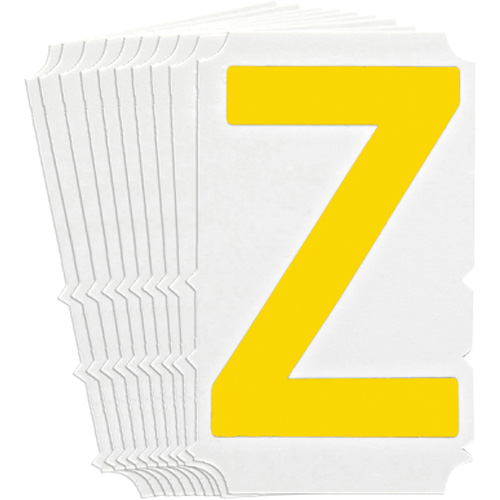 Quick-Align&reg; Individual Gothic Number & Letter Labels, Z, 4" H, Yellow - Brady 5150P-Z