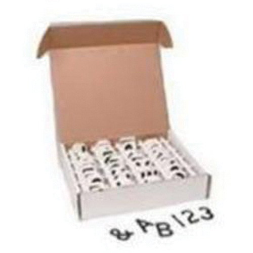 Quick-Align&reg; Individual Gothic Labels Kit, Assorted Numbers/Letters/Punctuation, 1" H, White - Brady 175497