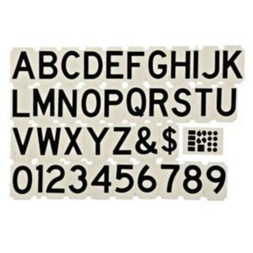 Trousse d'&eacute;tiquettes &agrave; caract&egrave;res gothiques individuels Quick-Align, Num&eacute;ros/lettres/ponctuation assortis, 3" h, Noir - Brady 175234