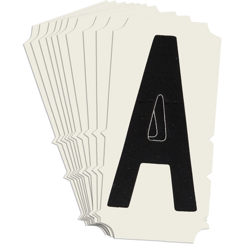 Condensed Quick-Align&reg; Individual Gothic Number and Letter Labels, A, 2" H, Black - Brady 6450P-A