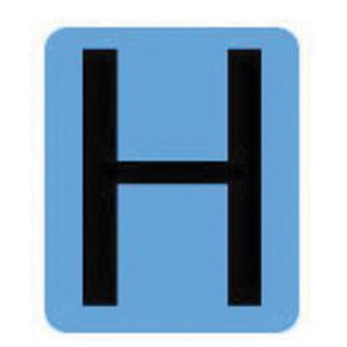 Condensed Quick-Align&reg;Individual Gothic Number and Letter Labels, H, 2" H, Black - Brady 6450P-H