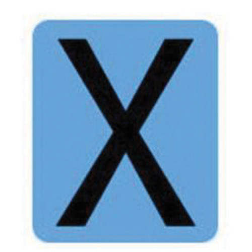 &eacute;tiquettes de lettres & chiffres gothiques individuels condens&eacute;s Quick-Align, X, 2" h, Noir - Brady 6450P-X