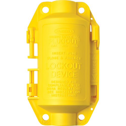 Dispositif de verrouillage Hubbell Plugout, Type Prise - Brady 65695