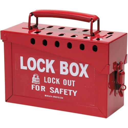 Portable Metal Lock Box, Red - Brady 65699