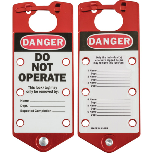 Labeled Lockout Hasps, Red - Brady 65970