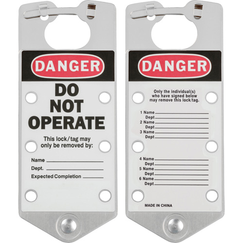 Labeled Lockout Hasps, Silver - Brady 65971