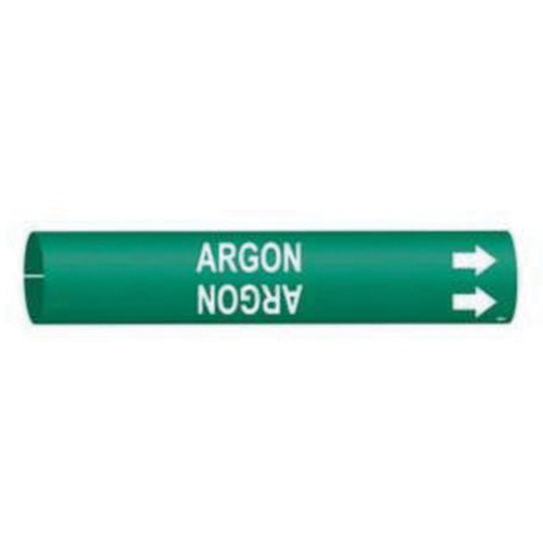 Marqueur de tuyau Argon, &agrave; pression, 13/16" h x 13/16" la, Blanc/vert - Brady 4006-A