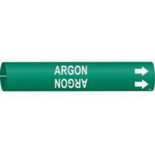 Marqueur de tuyau Argon, &agrave; pression, 7/8" h x 7/8" la, Blanc/vert - Brady 4006-B