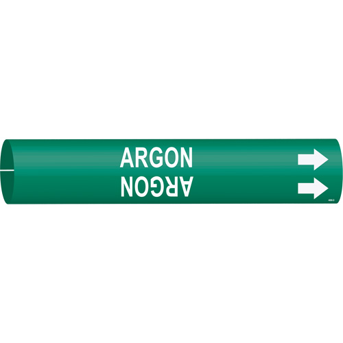 "Argon" Pipe Marker, Snap-On, 2-13/16" H x 2-13/16" W, White on Green - Brady 4006-D
