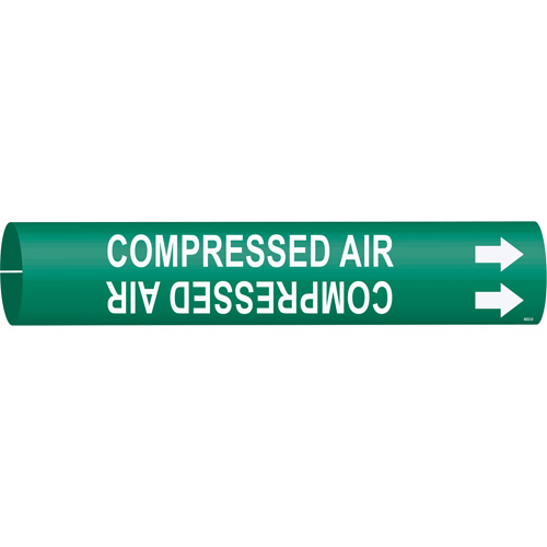 Marqueur de tuyau Compressed Air, &agrave; pression, 2-13/16" h x 2-13/16" la, Blanc/vert - Brady 4033-D