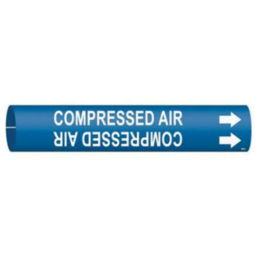 "Compressed Air" Pipe Marker, Snap-On, 13/16" H x 13/16" W, White on Blue - Brady 4034-A